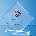 22cm x 25cm x 10mm Clear Glass Vision Diamond Award in a Gift Box