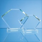 13cm x 18cm x 12mm Jade Glass Bevelled Edge Clipped Square Award