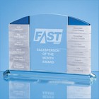 15cm x 22.5cm x 10mm Clear Glass 'Monthly' Arch Award with 12 x Winners Plaques
