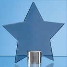 11.5cm Smoked Glass Star Mounted on a Brushed Aluminium Base