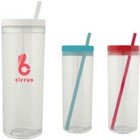 Clear Drinking Bottle with Straw