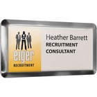 Metal framed name badges