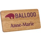 Real wood name badges printed