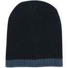 Two Tone Cable Knit Beanie - Toque
