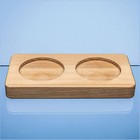 Double 80mm Recess Beech Wood Base - Base Only