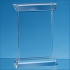 23cm Optical Crystal Portunus Mounted Rectangle Award