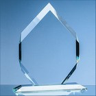 24cm x 17.5cm x 15mm Clear Glass Majestic Diamond Award