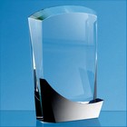 18cm Optical Crystal Arch Award with Onyx Black Swooping Base