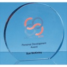 20.5cm x 19mm Clear Glass Freestanding Circle Award