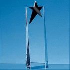 21cm Optical Crystal Rectangle with an Onyx Black Star Award