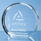 10.5cm x 12.5cm Optical Crystal Stand Up Circle Award