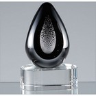 10cm Handmade Glass Onyx Black CrystalArt Award