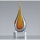 18cm Handmade Crystal Golden Teardrop Award