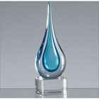 18cm Handmade Crystal Turquoise Blue Teardrop Award