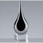 18cm Handmade Crystal Onyx Black Teardrop Award
