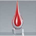 18cm Handmade Crystal Brilliant Red Teardrop Award