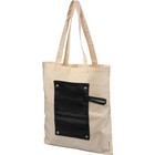 Snap 180 g/m roll-up buttonedcotton tote bag