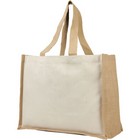 Varai 340 g/m Square canvas and jute shopping tote bag