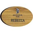 Personalised bamboo name badges printed