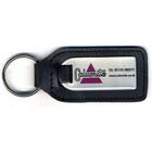Leather fob with stainless steel printed medallion