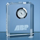 8cm Optical Crystal Bevel Edge Rectangle Clock