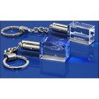 Crystal LED light keyring -3D engraved