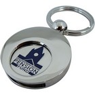 Round Trolley Coin Keyring, single-sided
