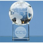 8cm Optical Crystal Globe On Clear Base