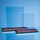 18cm X 12.5cm Bevelled Glass Rectangle On Wood Base