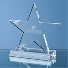 11cm Optical Crystal 5 Pointed Star On Base Award