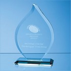 19cm X 12mm Jade Glass Flame Award