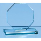 10cm X 12mm Jade Glass Octagon Award