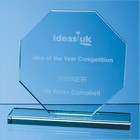 15cm X 12mm Jade Glass Octagon Award