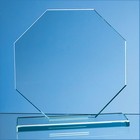 20cm X 12mm Jade Glass Octagon Award