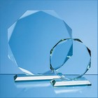 11.5cm X 15mm Jade Glass Facetted Octagon Award