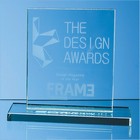 15cm X 12.5cm X 12mm Jade Glass Rectangle Award