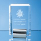 15cm Optical Crystal Rectangle Mounted On A Chrome Stand