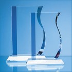 23cm Optical Crystal Blueline Wave Award