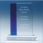 15cm Optical Crystal Blueline Rectangle